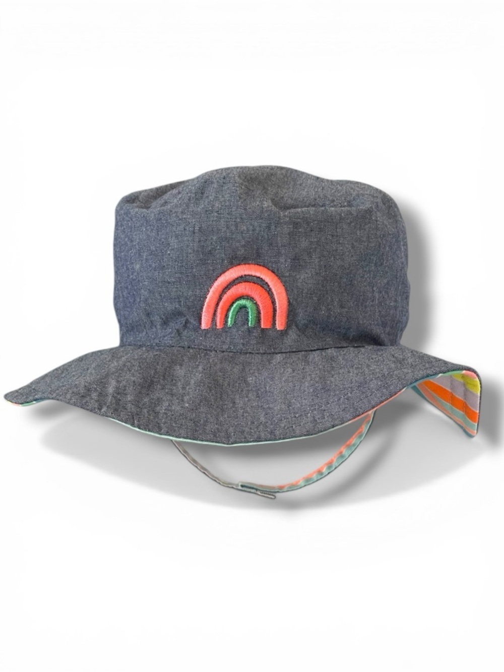 Kids Bucket Hat Rainbow Embroidered Blue Stripe Lined Sun Hat Target Toddler